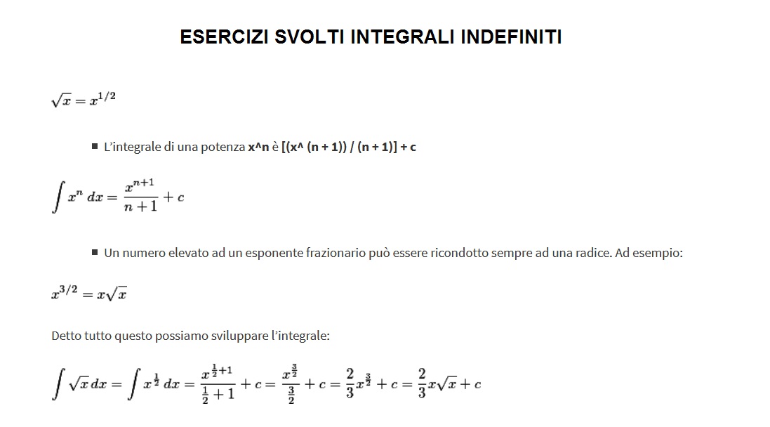 Integrali Indefiniti Esercizi Svolti Pdf